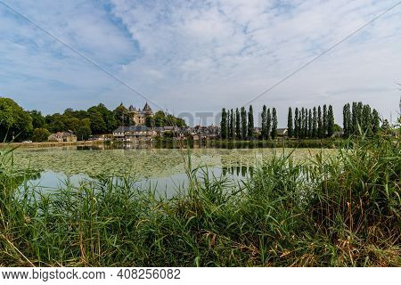 View Of The Medieval Town Of Comburg From The Lake