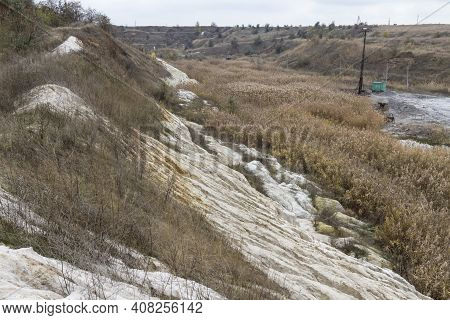 A Slope Of A Non-working Side Of A Clay Pit