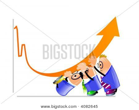Geschäftsleute verbessert die Performance des Unternehmens Wachstum