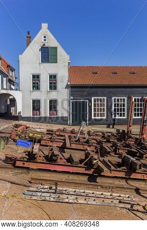 Historic Houes At The Old Shipyard Of Urk, Netherlands