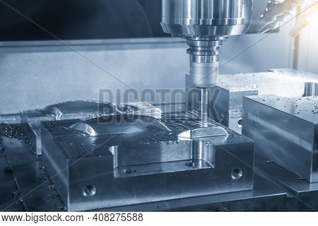 The Cnc Milling Machine Rough Cutting  The Injection Mold Parts By Indexable  Endmill Tools. The Mol