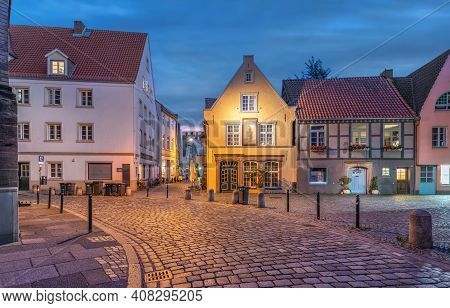 Schnoor - Historic Residential District With Cobblestone Streets And Small Colorful Houses In Bremen