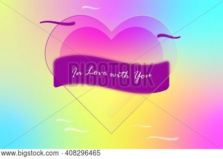 Glass Morphism Illustration With Heart With Title \