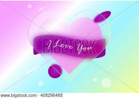 Glass Morphism Valentine Heart With Title \