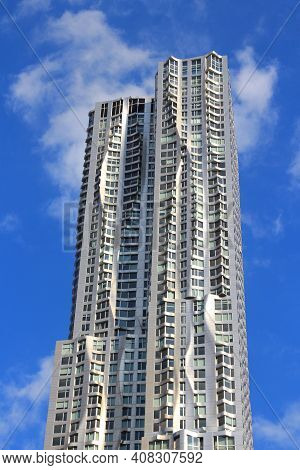 New York, Usa - July 2, 2013: 8 Spruce Street Skyscraper (a.k.a Beekman Tower) In New York. The Buil