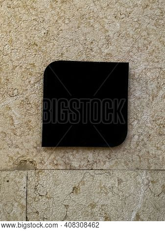 Empty Black Sign With Copy Space On The Old Wall