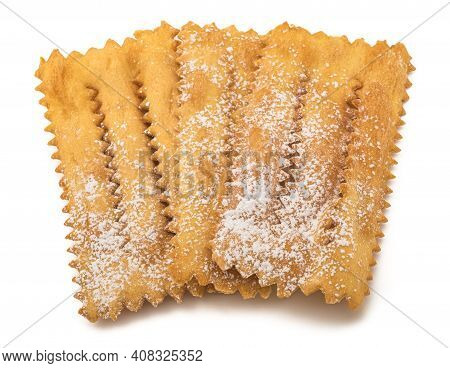 Tipical Italian Cake  Chiacchere  Isolated On White