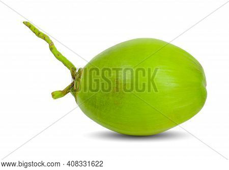 Green Coconut An Isolated On White Background