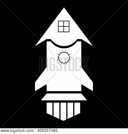 Rocket Home Logo Template In Flat Design Monogram Illustration