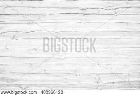 Wood Plank White Texture Background. Wooden Wall Antique Cracking Furniture Painted Horizontal Peeli