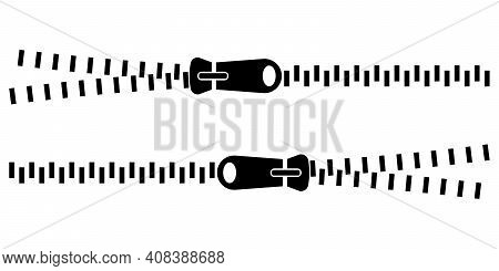 Zipper Closure Clothing, Vector Zipper Closure Closed And Open Zip Set