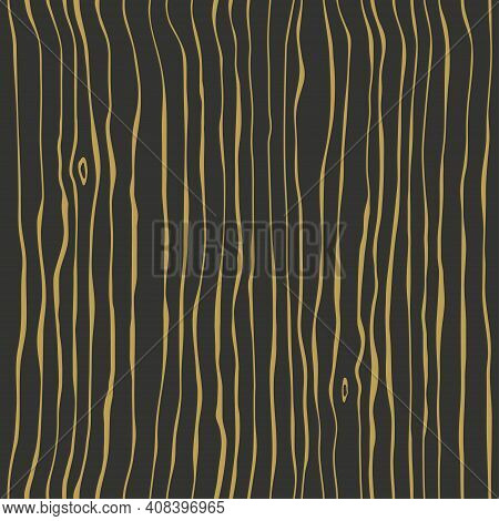 Black Tree With Golden Fibers. Dark Brown Wenge Wooden Wall Plank, Table Or Floor Surface. Wood Seam