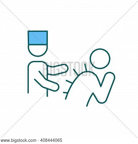 Body Skin Examination Rgb Color Icon. Dermatologist Appointment. Checking For Certain Unusual Marks.