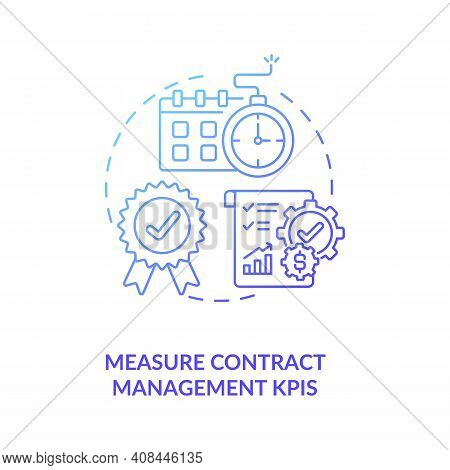Measure Contract Management Kpis Concept Icon. Efficient Contract Management Tips. Information Betwe