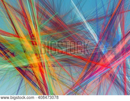 Random Chaotic Lines Abstract Geometric Pattern  Texture. Modern, Contemporary Art-like Illustration