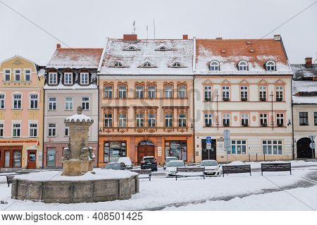 Fascinating Picturesque Street, Baroque, Renaissance And Art Nouveau Historical Buildings On T. G. M