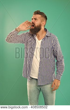 Screaming Out. Shout On Them. Man Shouting. Art Of Negotiations. Man Try To Persuade. Hipster Charis