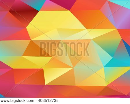 Abstract Polygonal Colorful Background. Mosaic Geometric Hipster Triangular Background. Vector Illus