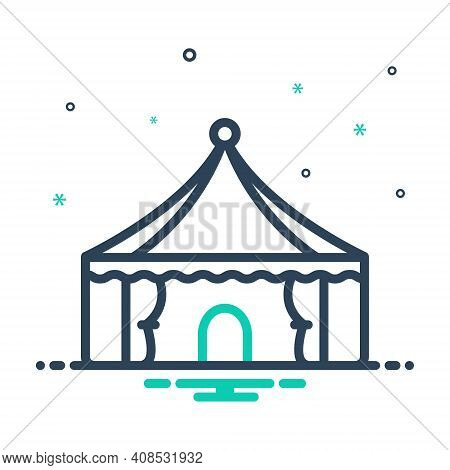 Mix Icon For Tent Lodgement Pavilion Camp Marquee Awning Canopy