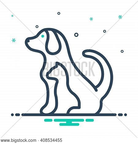 Mix Icon For Pet Tame Dog Domestic Animal Cherished Endearing