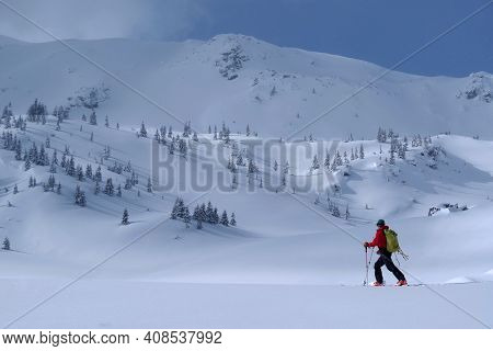 Ski tour in Godeanu Mountains, Carpathians, Romania, Europe