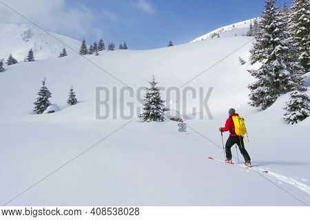 Ski tour in Godeanu Mountains, Carpathians, Romania, Europe