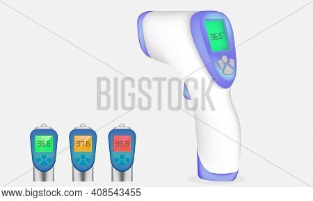 Infrared Non-contact Temperature Thermometer Gun For Forehead With Temperature Range Standards. Vect