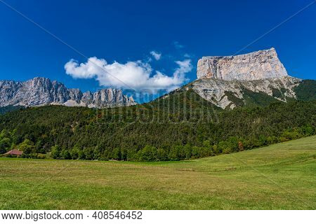 Mont Aiguille In The French Vercors Mountains In France, Europe