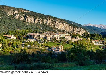 Village Of Saint Julien Du Verdon At Lac De Castillon In Provence, France.