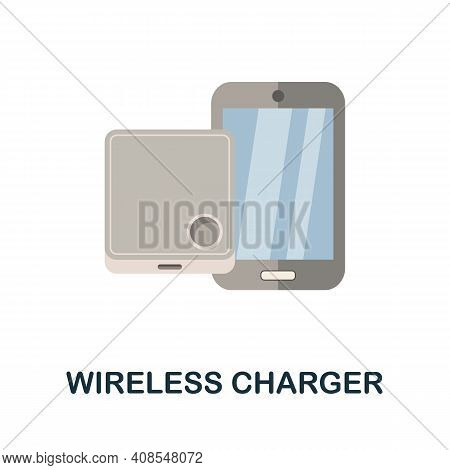 Wireless Charger Flat Icon. Color Simple Element From Phone Accessories Collection. Creative Wireles