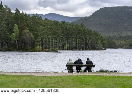 Loch An Eilein Of Rothiemurchus Forest In The Cairngorms National Park Is Popular For Recreation And