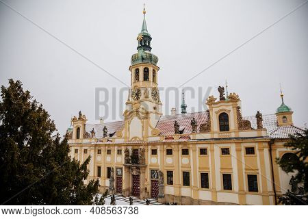 Baroque Pilgrim Place Loreto Monastery, Facade Of Prazska Loreta Church Of  Nativity Of Our Lord, Ko
