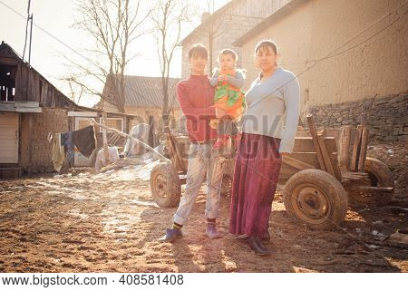 Serednie, Ukraine - March 09, 2011: Early Motherhood Is A Reality In Romani Community