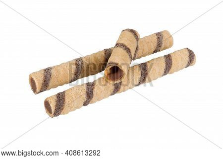 Wafer Sticks On Isolated White Background. Wafer Sticks On Isolated White Background