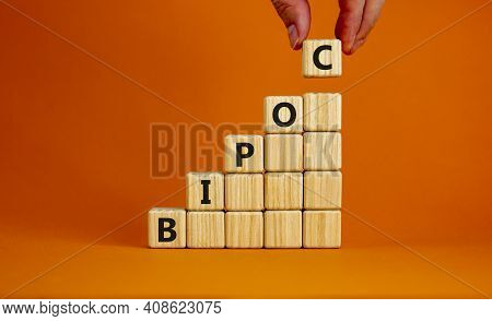 Bipoc Symbol. Abbreviation Bipoc, Black, Indigenous And People Of Color On Wooden Cubes. Beautiful O