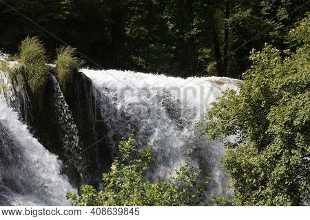 Terni (tr), Italy - May 10, 2016: The Famous Marmore Waterfall, Terni, Umbria, Italy
