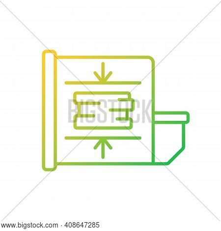 Trash Compactor Gradient Linear Vector Icon. Mechanism For Reducing Material Size. Processing Waste 