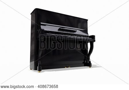 Piano, Grand Piano Percussion Music Instrument Isolated On White Background 3d Rendering