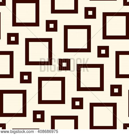 Square Grid Texture. Pythagorean Tiling Motif. Seamless Surface Pattern Design With Classic Ornament