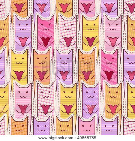 chats mignons avec amour les cœurs