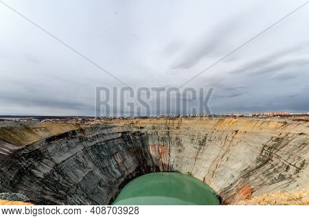 A Non-operational Diamond Mine. Kimberlite Pipe, Mirny Yakutia.