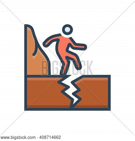 Color Illustration Icon For Brave Valiant Gallant Heroic Daring Valorous