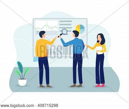 Analyze Graphs And Data Concept Illustration