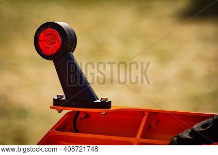 End Outline Marker Lamp, Red Light. Element Of Tractor, Digger Excavator, Industrial Vehicle, Agricu