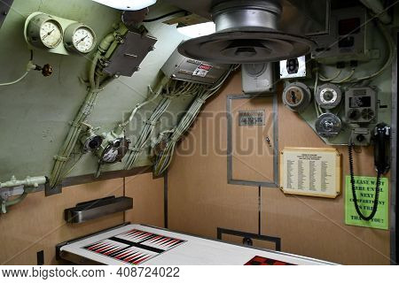 Portsmouth, Nh - Oct 3: Inside Uss Albacore Submarine (agss-569) In Portsmouth, New Hampshire, As Se