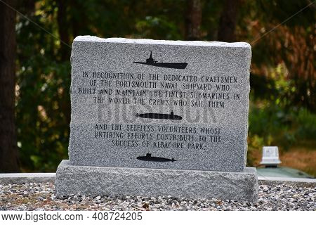 Portsmouth, Nh - Oct 3: Memorial Garden At The Uss Albacore Submarine (agss-569) In Portsmouth, New 
