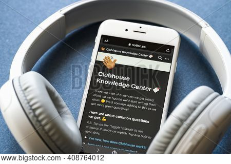 Minsk, Belarus - 16 February 2021 Clubhouse Audio App On Appstore