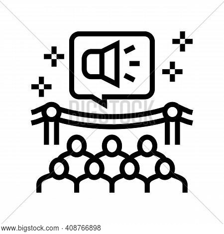 Event Pr Line Icon Vector. Event Pr Sign. Isolated Contour Symbol Black Illustration