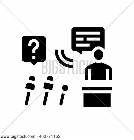 Interview Pr Glyph Icon Vector. Interview Pr Sign. Isolated Contour Symbol Black Illustration