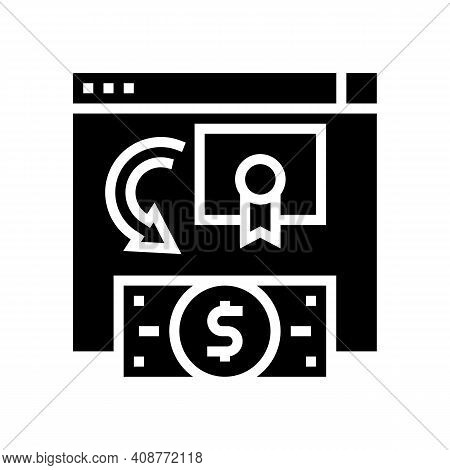 Exchange Share Company To Moey Glyph Icon Vector. Exchange Share Company To Moey Sign. Isolated Cont